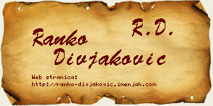 Ranko Divjaković vizit kartica